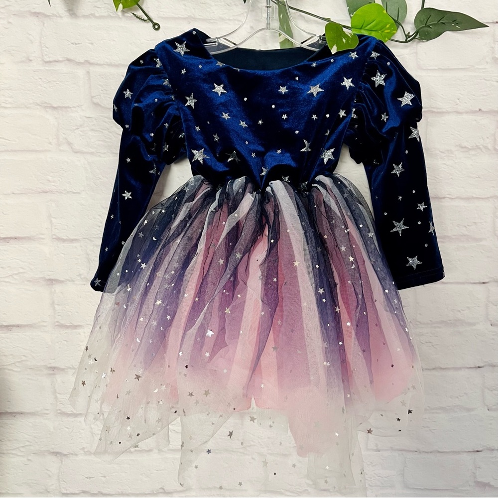Toddler Velvet Mutton Sleeve Dress
